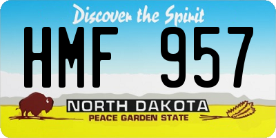 ND license plate HMF957
