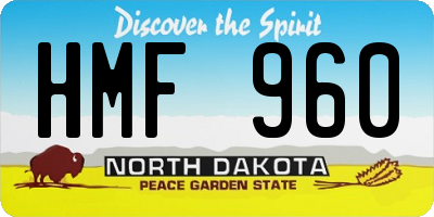ND license plate HMF960