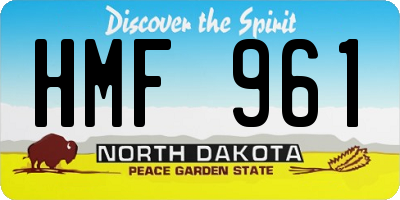 ND license plate HMF961