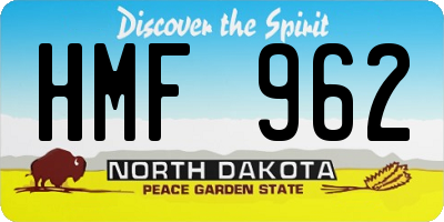 ND license plate HMF962