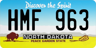 ND license plate HMF963