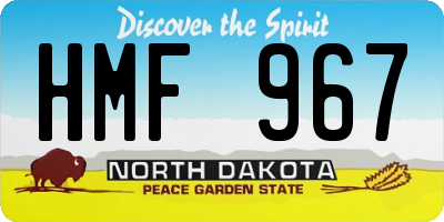 ND license plate HMF967