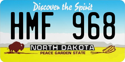 ND license plate HMF968