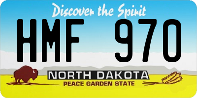 ND license plate HMF970