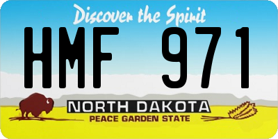 ND license plate HMF971
