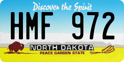 ND license plate HMF972