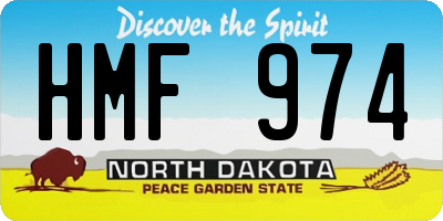 ND license plate HMF974