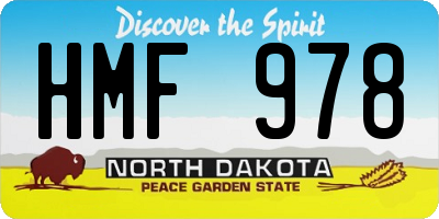 ND license plate HMF978