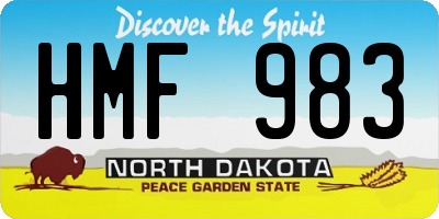 ND license plate HMF983