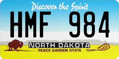 ND license plate HMF984