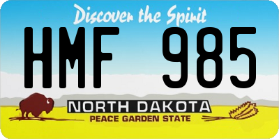 ND license plate HMF985