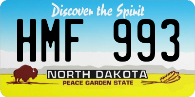 ND license plate HMF993