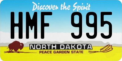 ND license plate HMF995