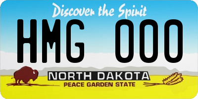 ND license plate HMG000