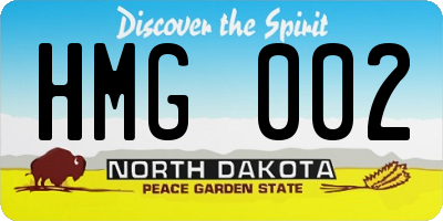 ND license plate HMG002