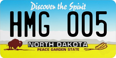 ND license plate HMG005