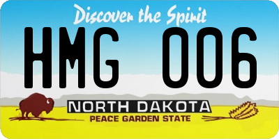 ND license plate HMG006