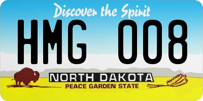 ND license plate HMG008