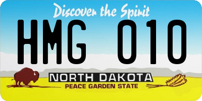 ND license plate HMG010