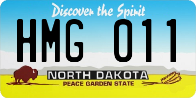 ND license plate HMG011