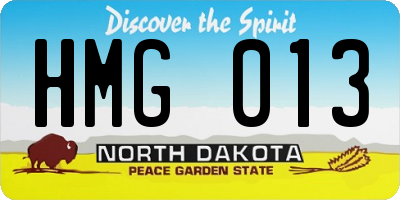 ND license plate HMG013