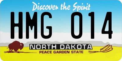 ND license plate HMG014