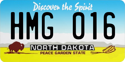 ND license plate HMG016