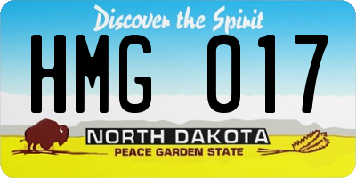 ND license plate HMG017