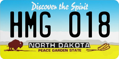 ND license plate HMG018