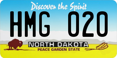 ND license plate HMG020