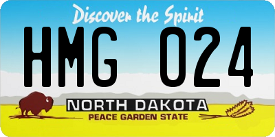 ND license plate HMG024