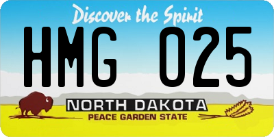 ND license plate HMG025