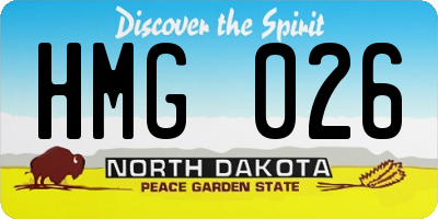 ND license plate HMG026