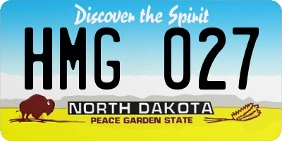 ND license plate HMG027