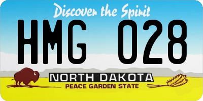 ND license plate HMG028