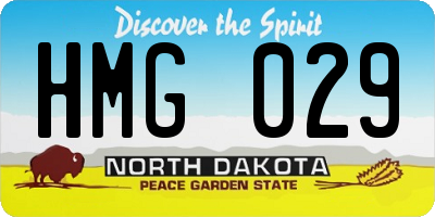 ND license plate HMG029