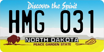 ND license plate HMG031