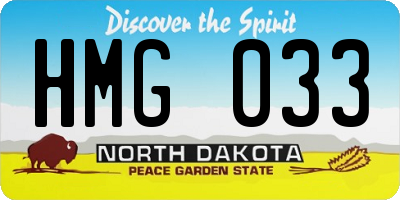 ND license plate HMG033