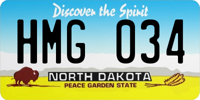ND license plate HMG034