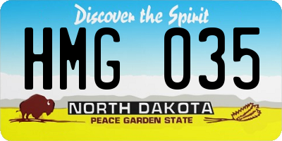 ND license plate HMG035