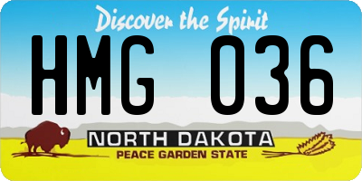 ND license plate HMG036