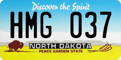 ND license plate HMG037