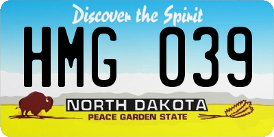 ND license plate HMG039