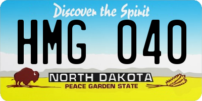 ND license plate HMG040