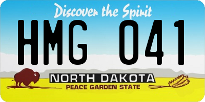 ND license plate HMG041