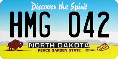 ND license plate HMG042