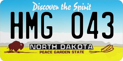 ND license plate HMG043