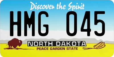 ND license plate HMG045