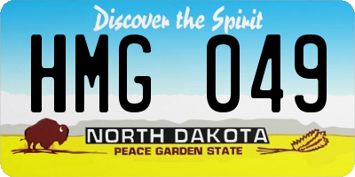 ND license plate HMG049