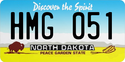 ND license plate HMG051